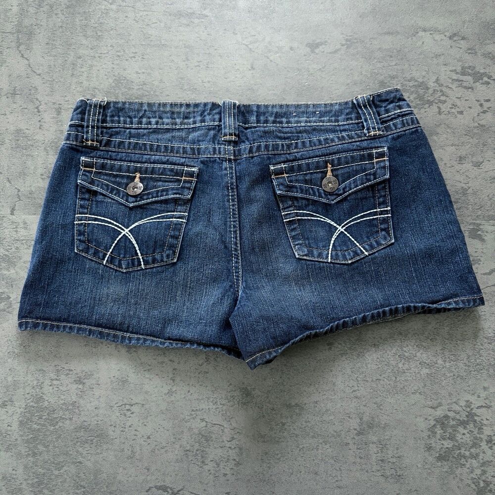 Y2K Indie Sleaze SO Denim Micro Mini Short Size 11 Dark Wash Indigo